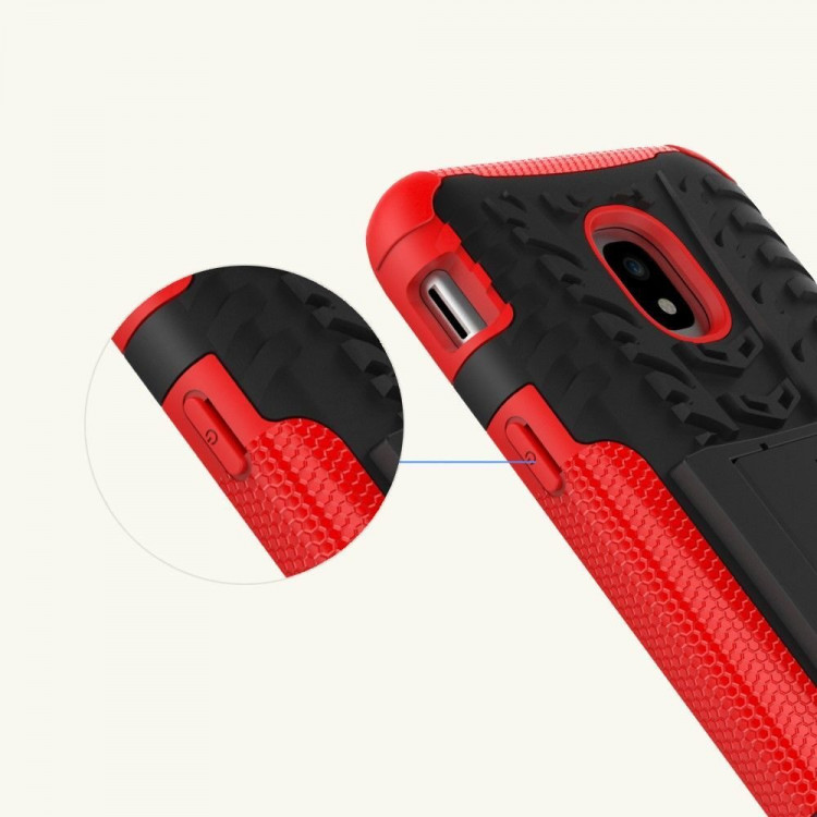 Чехол Hybrid Armor для Samsung Galaxy J3 2017 (черный + красный)