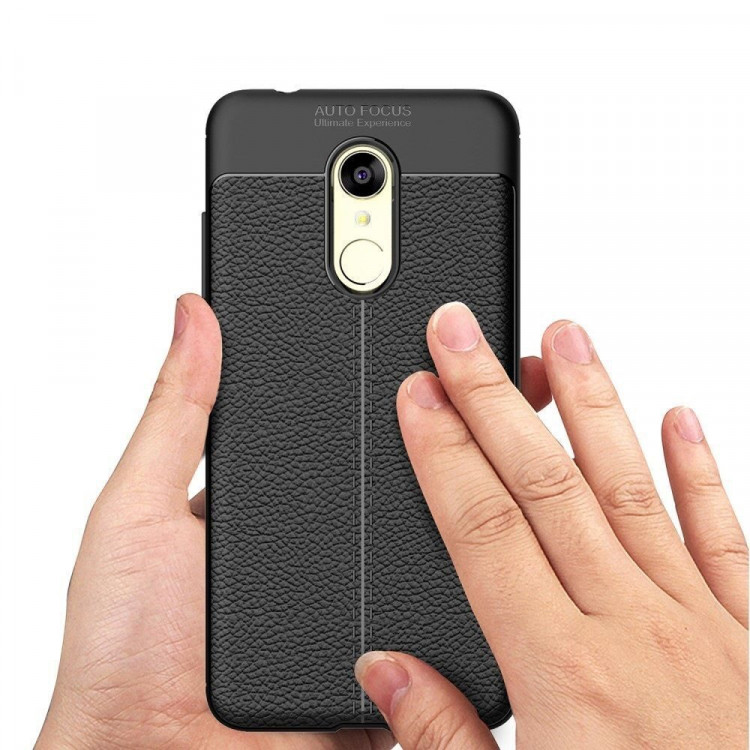 Чехол-накладка Litchi Grain для Xiaomi Redmi 5 (черный)