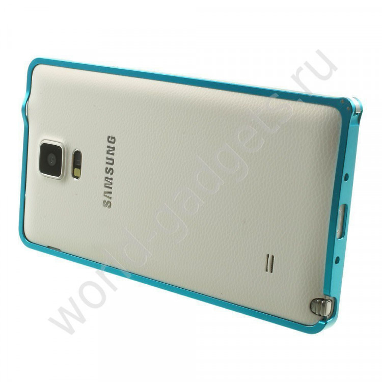Металлический бампер LOVE MEI для Samsung Galaxy Note 4 (голубой)