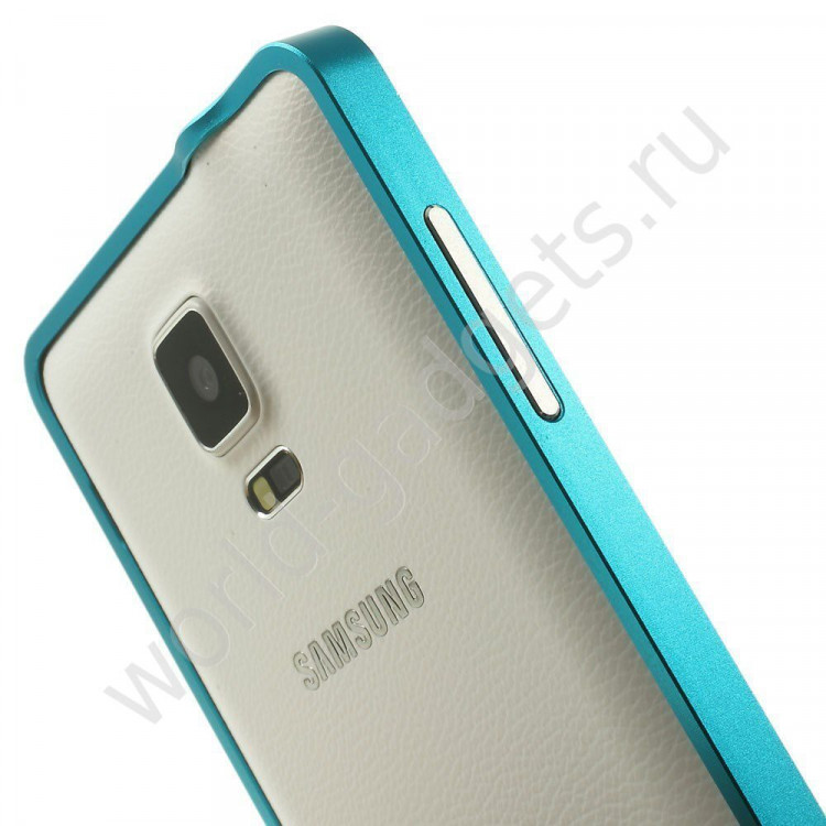 Металлический бампер LOVE MEI для Samsung Galaxy Note 4 (голубой)