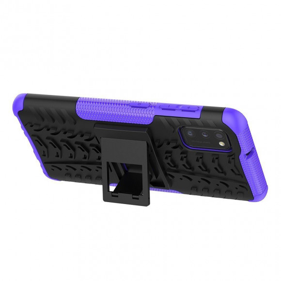 Чехол Hybrid Armor для Samsung Galaxy A41 (черный + фиолетовый)