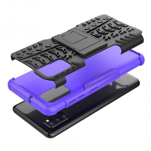 Чехол Hybrid Armor для Samsung Galaxy A41 (черный + фиолетовый)
