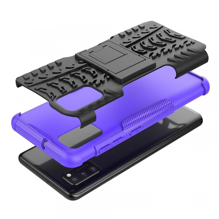 Чехол Hybrid Armor для Samsung Galaxy A41 (черный + фиолетовый)