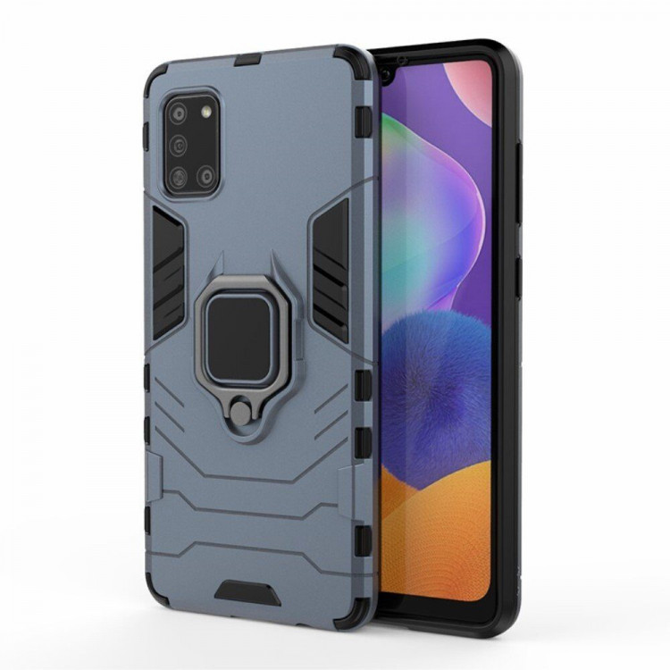 Чехол Armor Ring Holder для Samsung Galaxy A31 (темно-синий)