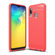 Чехол-накладка Carbon Fibre для Samsung Galaxy A20e (красный) Чехол-накладка Carbon Fibre для Samsung Galaxy A20e (красный)