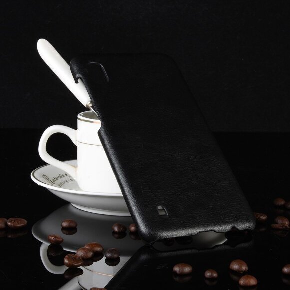 Кожаная накладка-чехол для Samsung Galaxy A10 (черный)