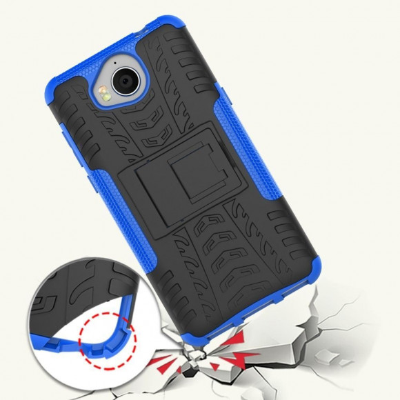 Чехол Hybrid Armor для Huawei Y5 2017 / Y6 2017 (черный + голубой) Чехол Hybrid Armor для Huawei Y5 2017 / Y6 2017 (черный + голубой)