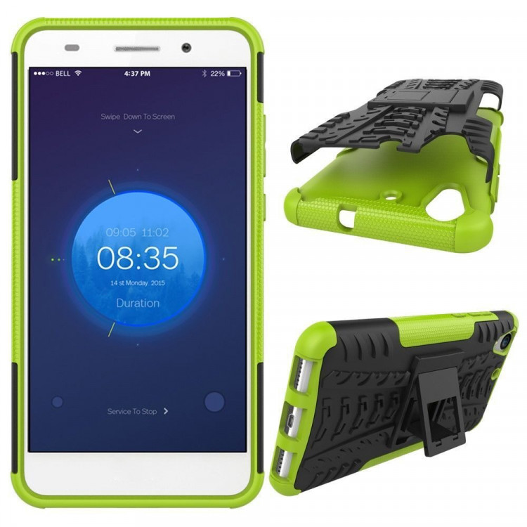 Чехол Hybrid Armor для Huawei Y6 II (черный + зеленый)
