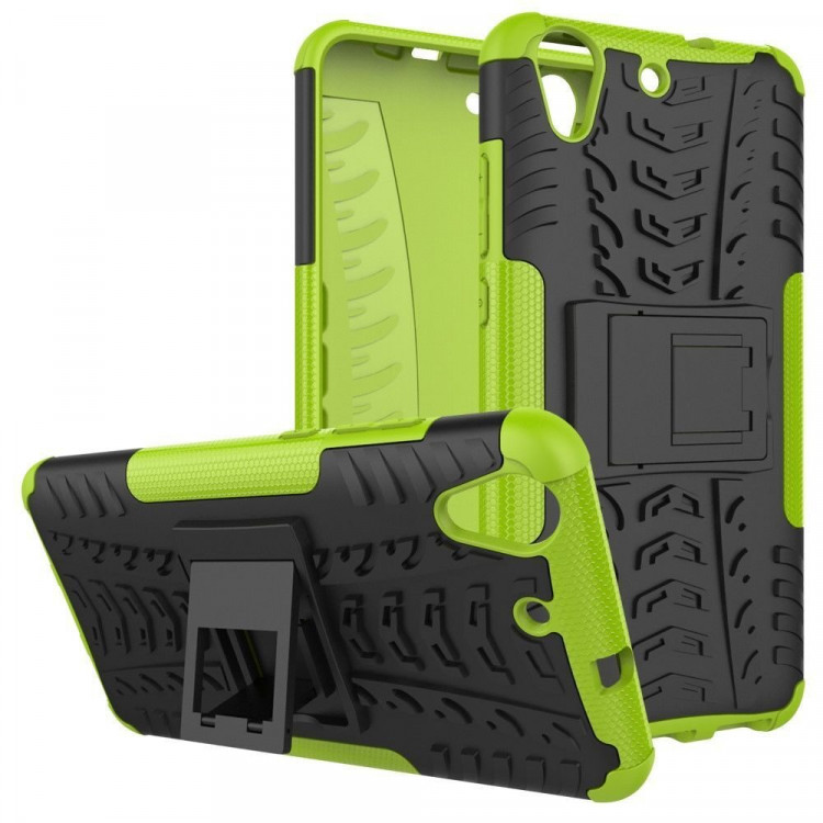 Чехол Hybrid Armor для Huawei Y6 II (черный + зеленый)
