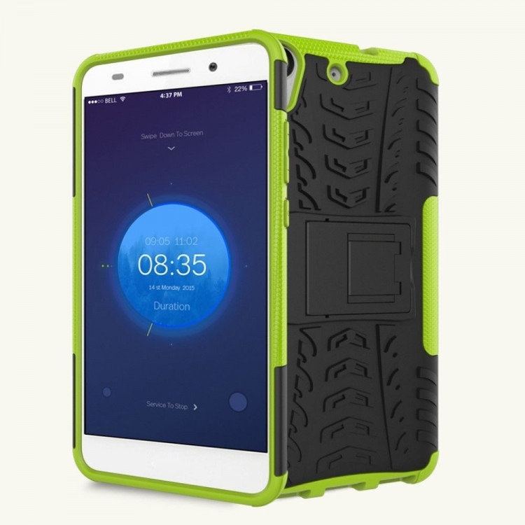 Чехол Hybrid Armor для Huawei Y6 II (черный + зеленый)