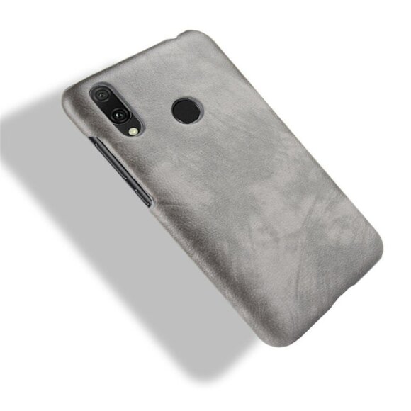 Кожаная накладка-чехол для Huawei Y7 (2019) / Y7 Prime (2019) (серый)