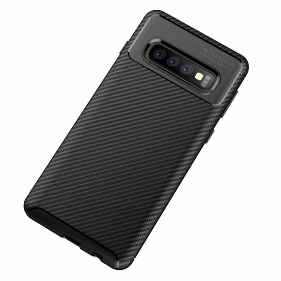 Чехол-накладка Resistant Carbon для Samsung Galaxy S10 (черный) Чехол-накладка Resistant Carbon для Samsung Galaxy S10 (черный)