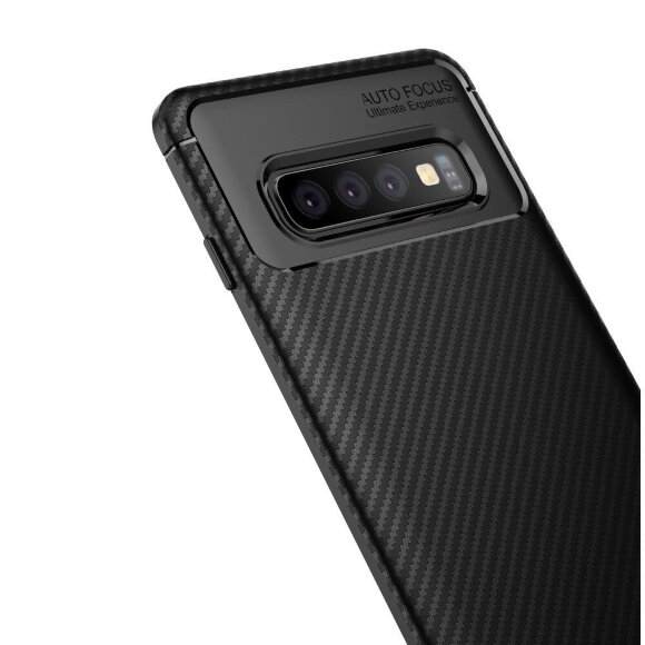 Чехол-накладка Resistant Carbon для Samsung Galaxy S10 (черный) Чехол-накладка Resistant Carbon для Samsung Galaxy S10 (черный)