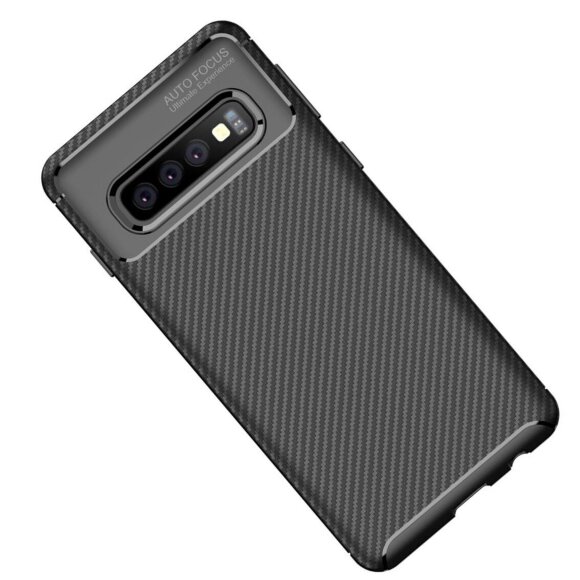 Чехол-накладка Resistant Carbon для Samsung Galaxy S10 (черный) Чехол-накладка Resistant Carbon для Samsung Galaxy S10 (черный)