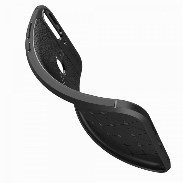 Чехол-накладка Litchi Grain для Huawei Honor 7C Pro / Enjoy 8 (темно-синий)