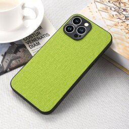 Чехол с тканевой текстурой для iPhone 14 Pro Max (зеленый)