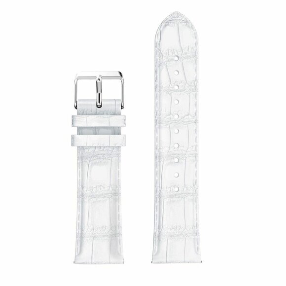 Кожаный ремешок Crocodile Texture для Samsung Gear S3 Frontier / S3 Classic / Galaxy Watch 46мм / Watch 3 (45мм) (белый)