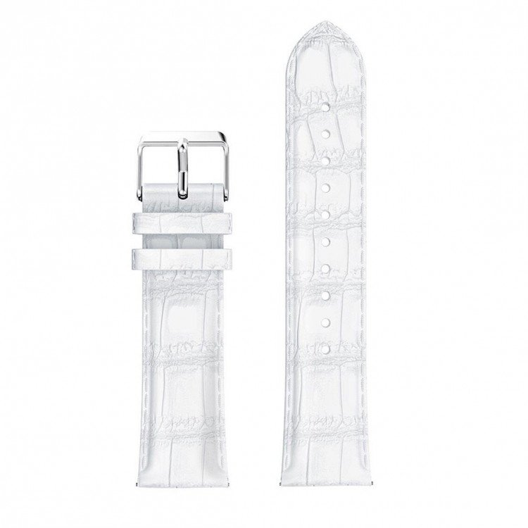 Кожаный ремешок Crocodile Texture для Samsung Gear S3 Frontier / S3 Classic / Galaxy Watch 46мм / Watch 3 (45мм) (белый)