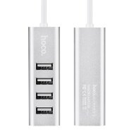 USB-Хаб на 4 порта Hoco HB1 (серебряный) USB-Хаб на 4 порта Hoco HB1 (серебряный)