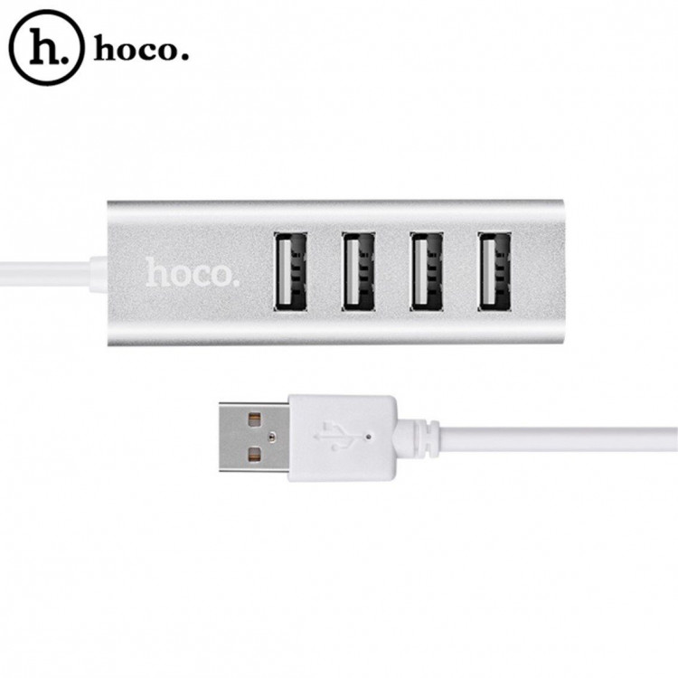 USB-Хаб на 4 порта Hoco HB1 (серебряный)