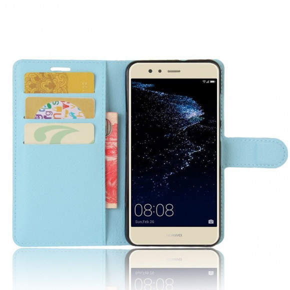Чехол с визитницей для Huawei P10 Lite (голубой) Чехол с визитницей для Huawei P10 Lite (голубой)