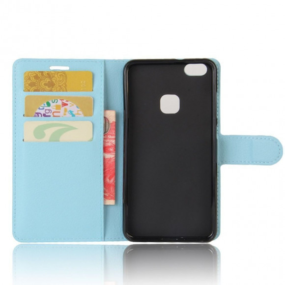 Чехол с визитницей для Huawei P10 Lite (голубой) Чехол с визитницей для Huawei P10 Lite (голубой)