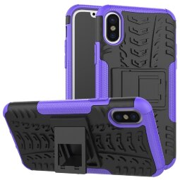 Чехол Hybrid Armor для iPhone X / ХS (черный + фиолетовый)