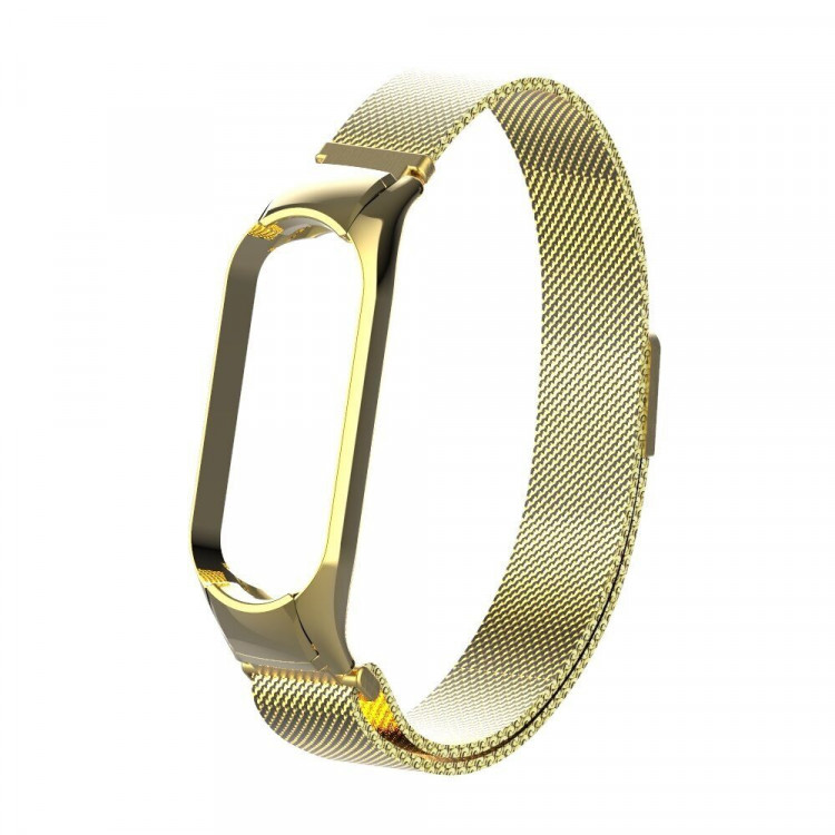 Сетчатый браслет для Xiaomi Mi Band 5 (золотой)