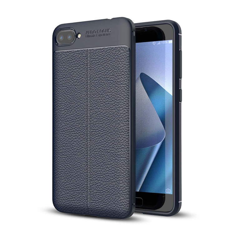 Чехол-накладка Litchi Grain для Asus Zenfone 4 Max ZC520KL (темно-синий)