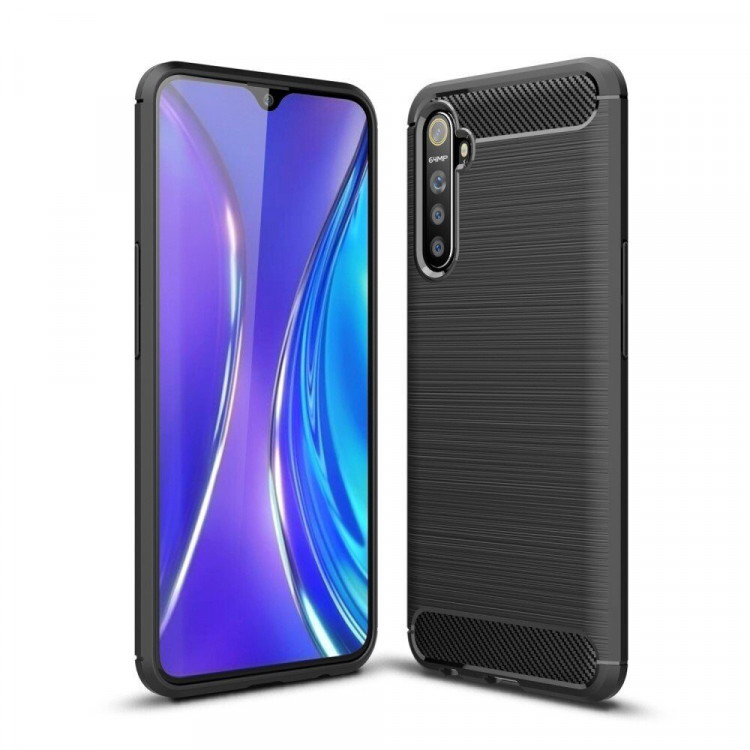 Чехол-накладка Carbon Fibre для Oppo K5 / Realme XT / Realme X2 (черный)