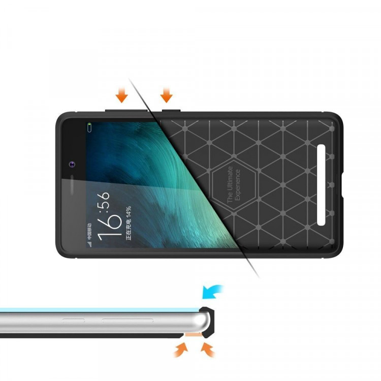 Чехол-накладка Carbon Fibre для Xiaomi Redmi 3 / 3s / 3 Pro (темно-синий)