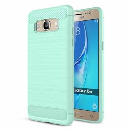 Чехол-накладка Carbon Fibre для Samsung Galaxy J5 (2016) SM-J510F/DS (сине-зеленый)