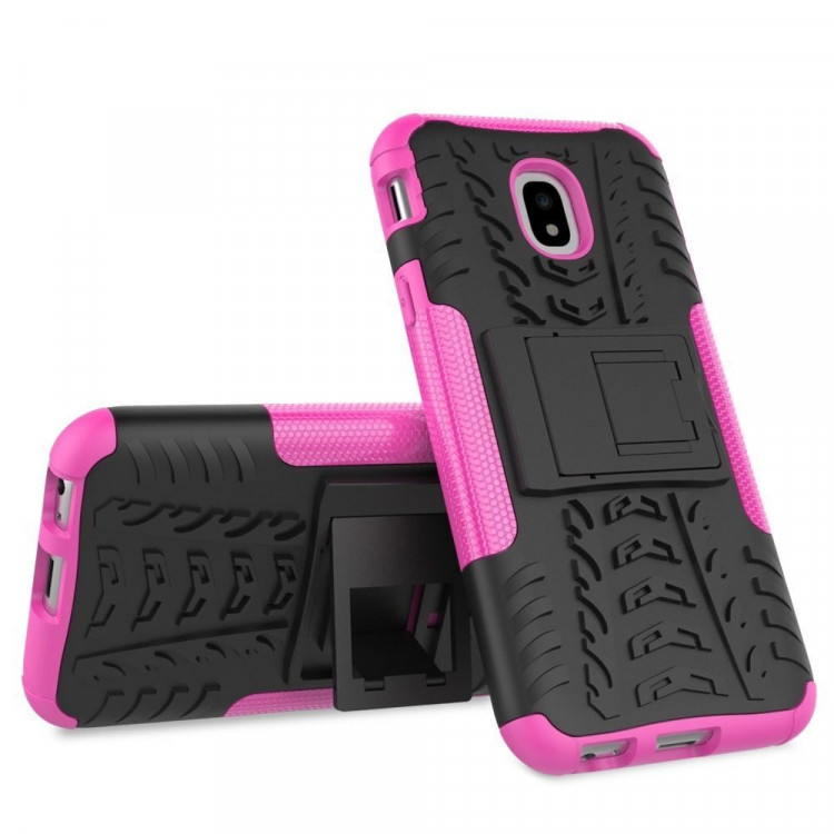 Чехол Hybrid Armor для Samsung Galaxy J3 2017 (черный + розовый)