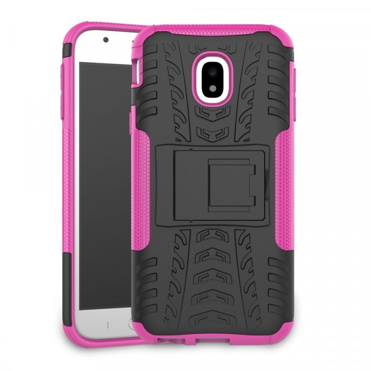 Чехол Hybrid Armor для Samsung Galaxy J3 2017 (черный + розовый)