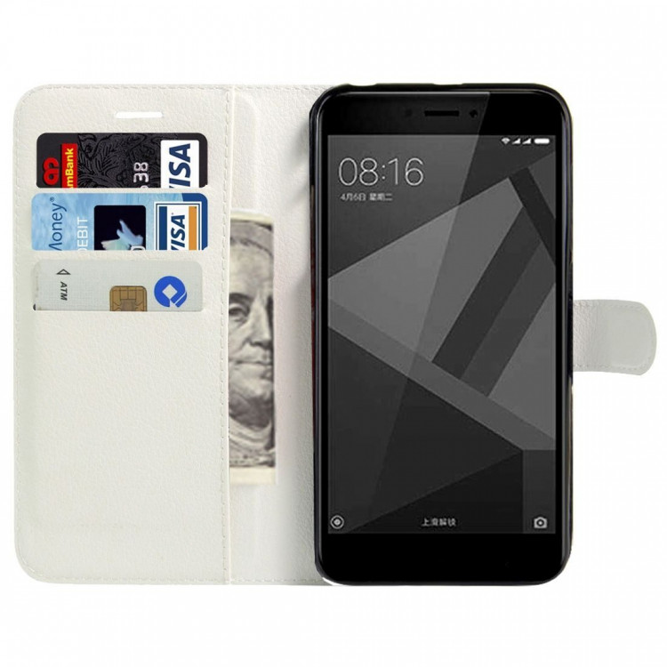 Чехол с визитницей для Xiaomi Redmi 4X (белый)