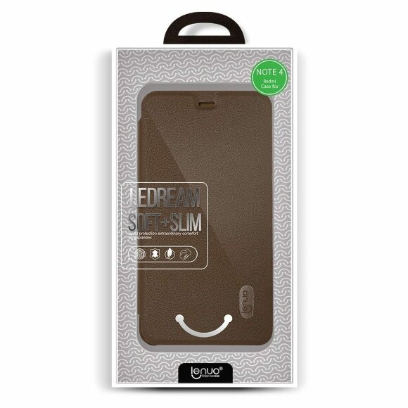 Чехол LENUO для Xiaomi Redmi Note 4 (коричневый)