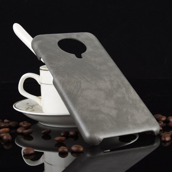 Кожаная накладка-чехол для Xiaomi Redmi K30 Pro / Poco F2 Pro (серый)