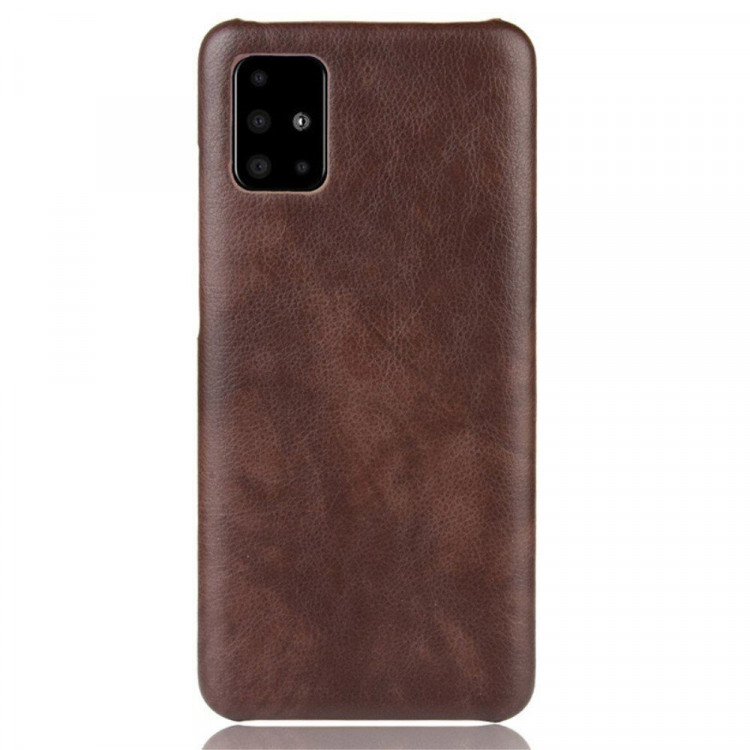 Кожаная накладка-чехол для Samsung Galaxy A51 (коричневый)