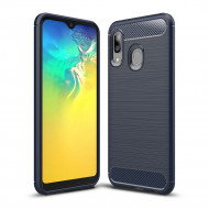 Чехол-накладка Carbon Fibre для Samsung Galaxy A20e (темно-синий) Чехол-накладка Carbon Fibre для Samsung Galaxy A20e (темно-синий)