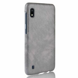 Кожаная накладка-чехол для Samsung Galaxy A10 (серый)