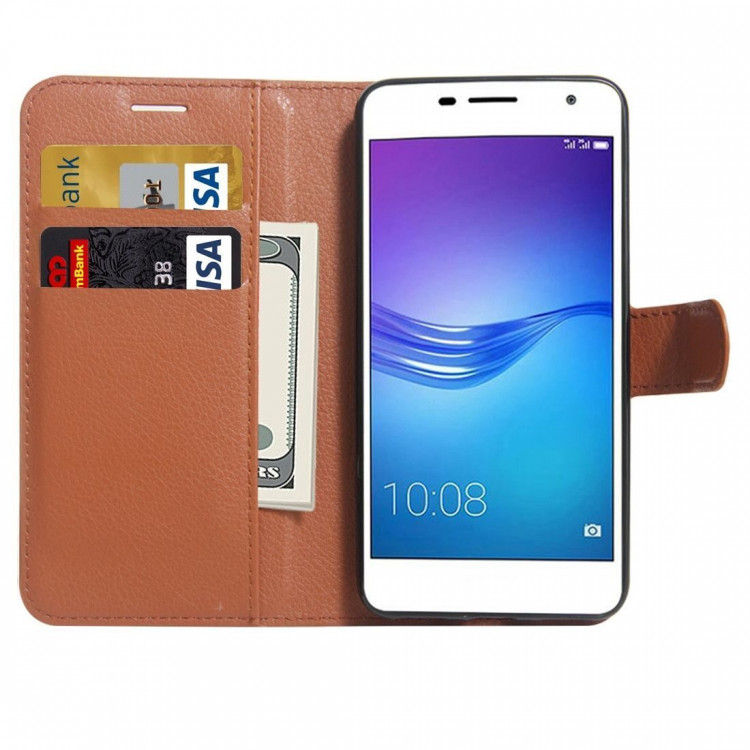 Чехол с визитницей для Huawei Enjoy 6 (коричневый)