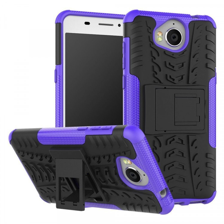 Чехол Hybrid Armor для Huawei Y5 2017 / Y6 2017 (черный + фиолетовый)