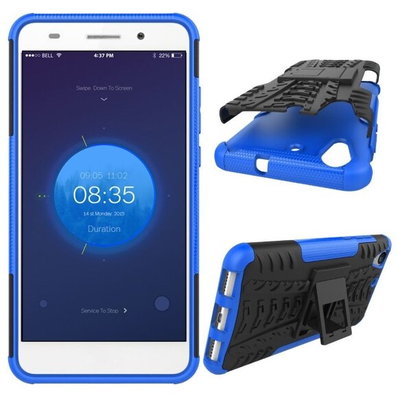 Чехол Hybrid Armor для Huawei Y6 II (черный + голубой) Чехол Hybrid Armor для Huawei Y6 II (черный + голубой)