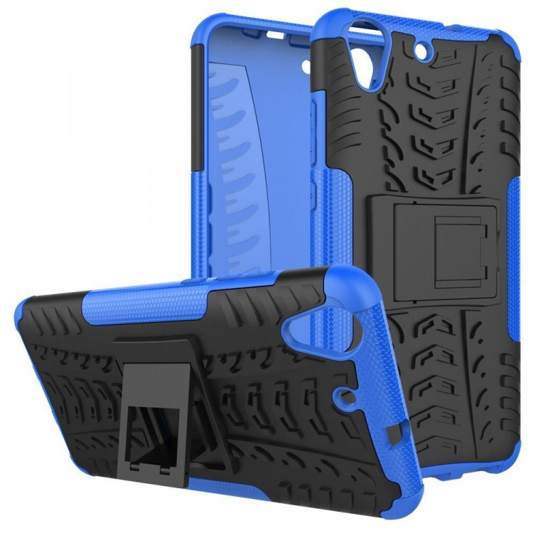 Чехол Hybrid Armor для Huawei Y6 II (черный + голубой)