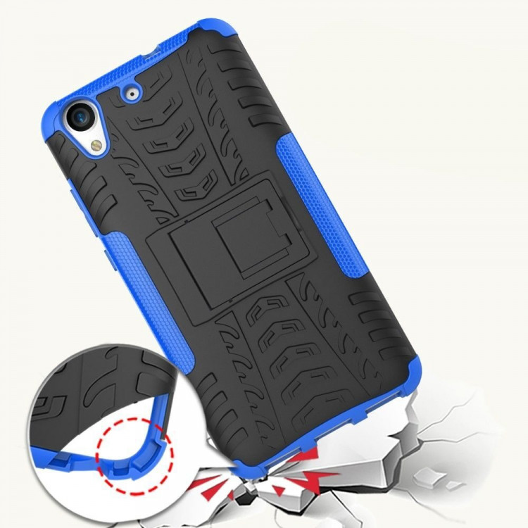 Чехол Hybrid Armor для Huawei Y6 II (черный + голубой)