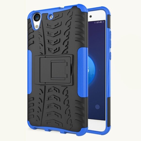 Чехол Hybrid Armor для Huawei Y6 II (черный + голубой) Чехол Hybrid Armor для Huawei Y6 II (черный + голубой)
