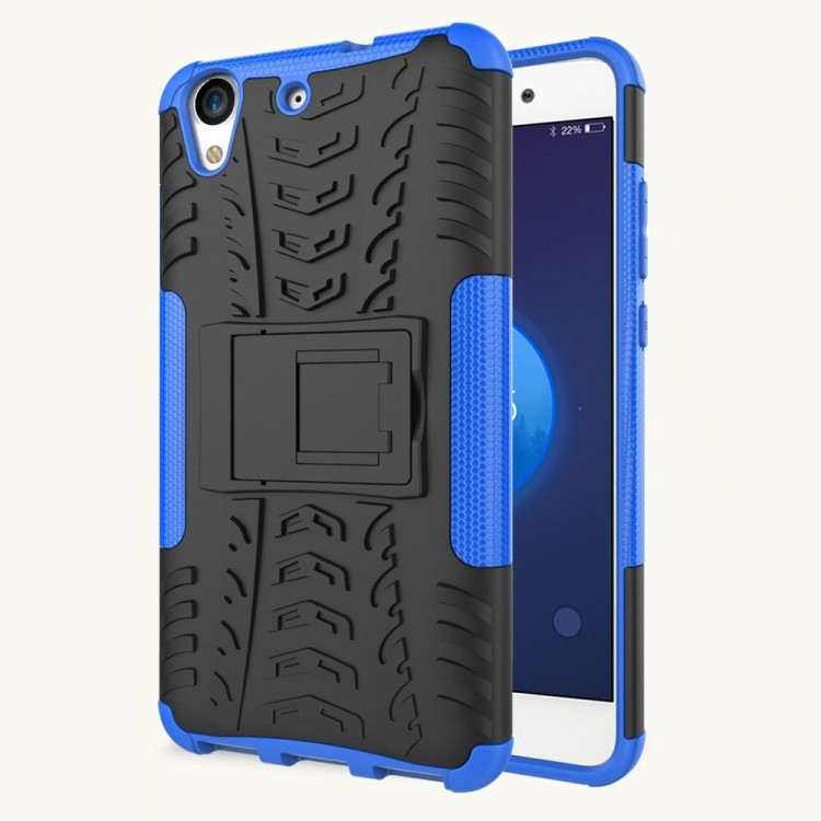 Чехол Hybrid Armor для Huawei Y6 II (черный + голубой)