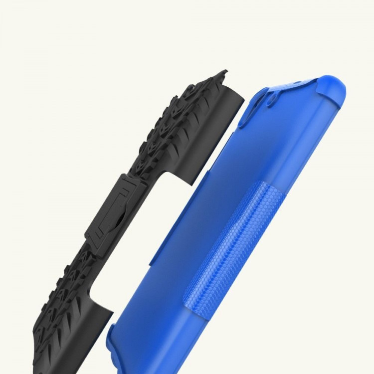 Чехол Hybrid Armor для Huawei Y6 II (черный + голубой)