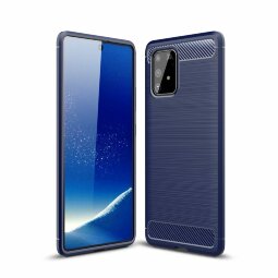 Чехол-накладка Carbon Fibre для Samsung Galaxy S10 Lite (темно-синий)