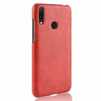 Кожаная накладка-чехол для Huawei Y7 (2019) / Y7 Prime (2019) (красный)